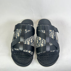Dior Black/Beige Oblique Alpha Sandals Size 45