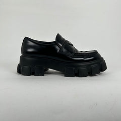 Prada Black Leather Monolith Sneakers Size 10