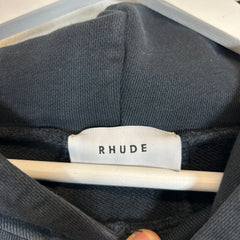 Rhude Black Classic Checkered Hoodie Size S