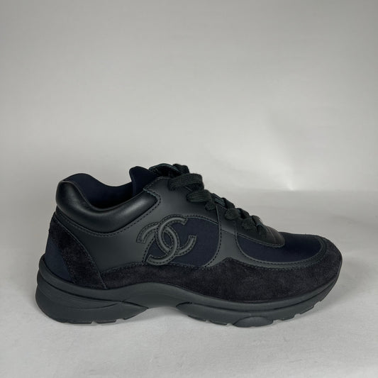 Chanel All Black Tennis Trainer Size 36