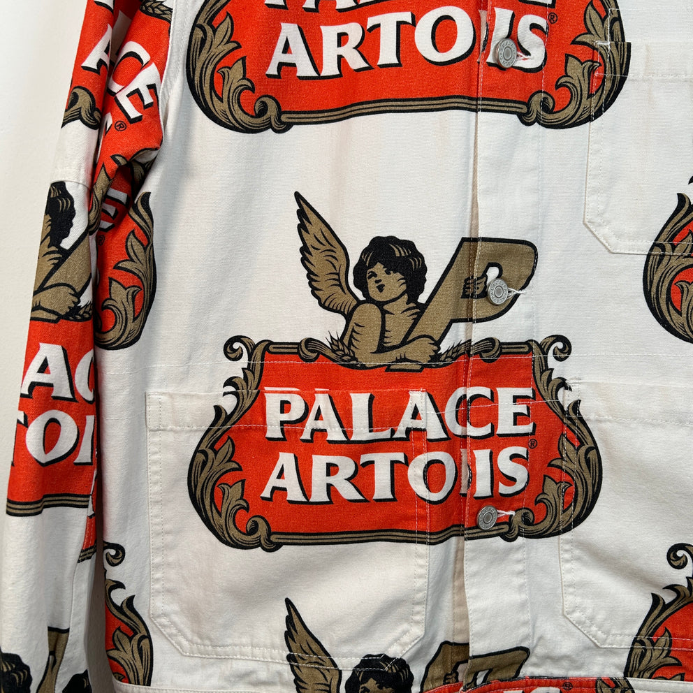 Palace x Stella Artois All Over Logo Print Jean Jacket Size L