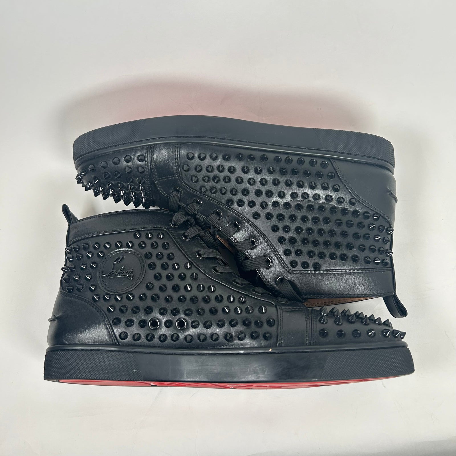 Christian Louboutin Black High-top Spiked Sneakers