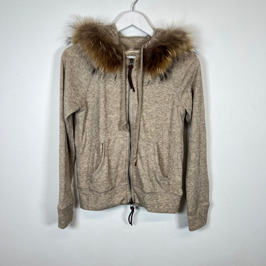 Goa Fur Hood ZIp Up Jacket Size S