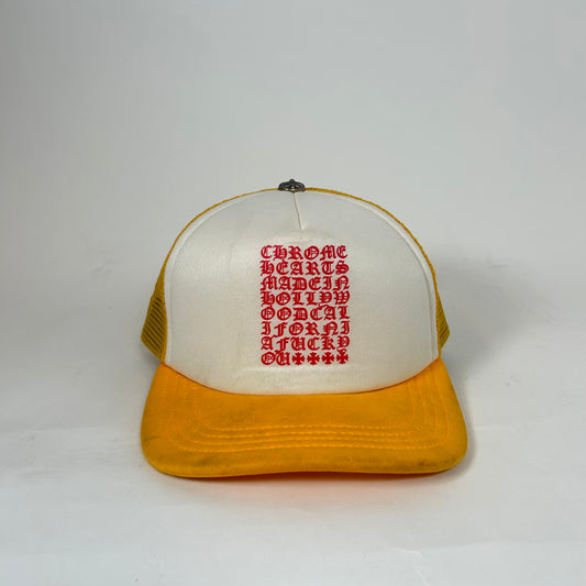 Chrome Hearts Yellow Eye Chart Trucker Hat