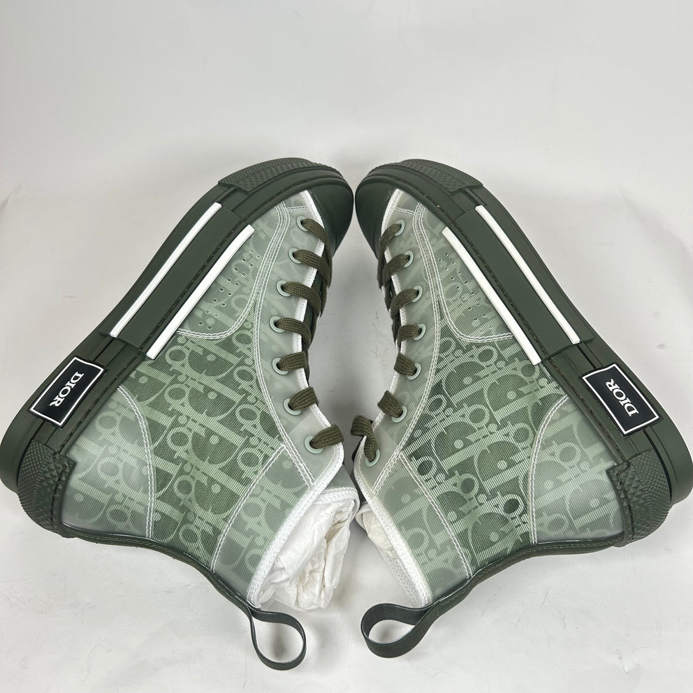 Dior B23 Green Oblique High Top Sneaker Size 41