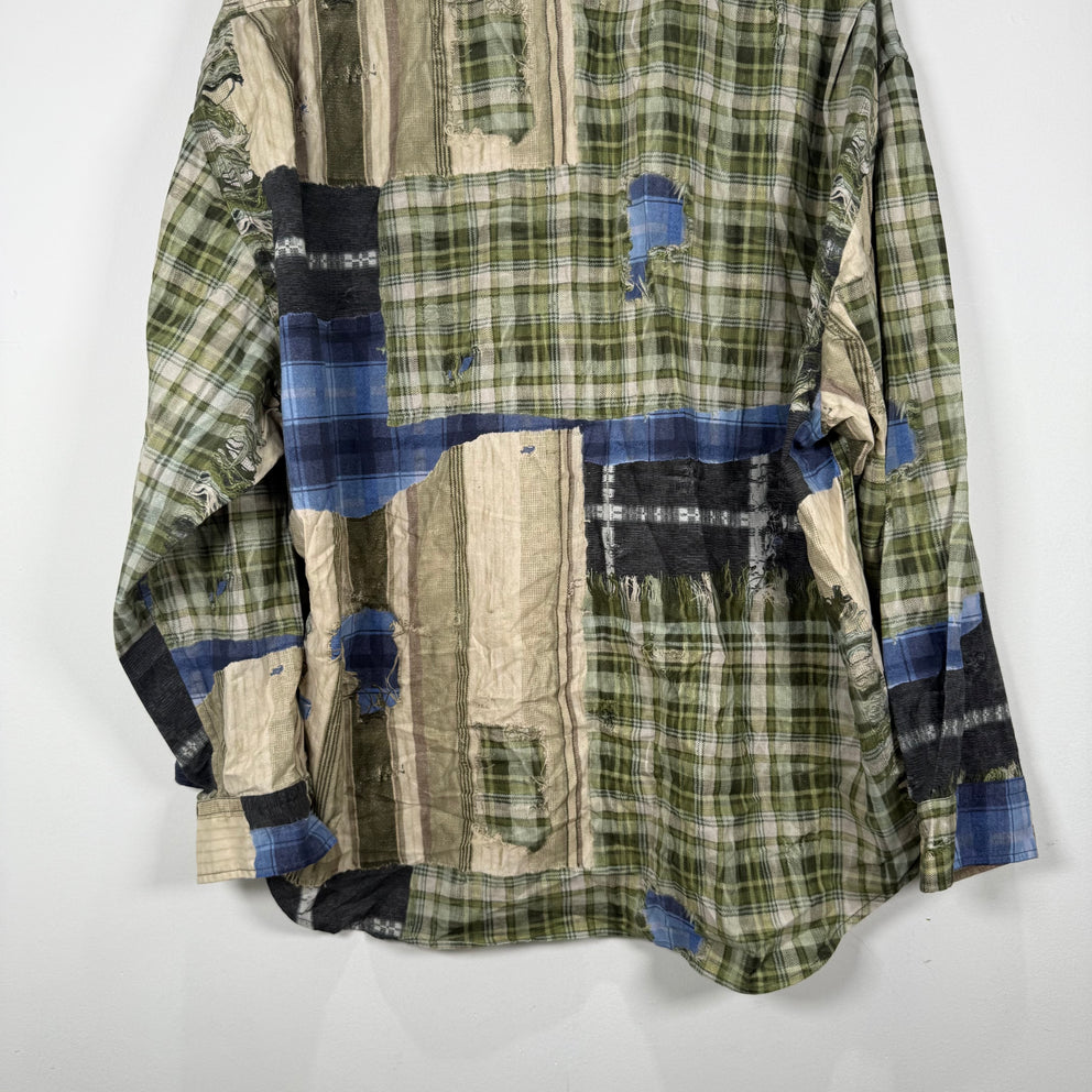 Acne Studios Trompe L'oeil Patchwork Button Up Shirt Size 50