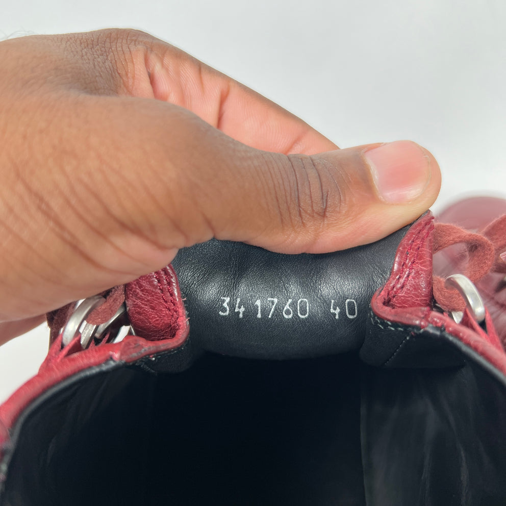 Balenciaga Burgundy Arena Size 40
