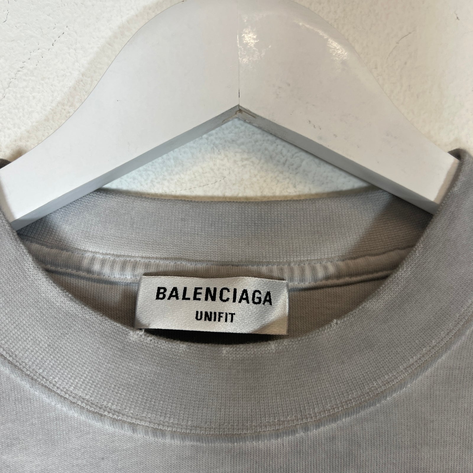 Balenciaga Grey Metal Logo T-Shirt Size 2