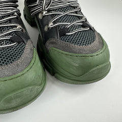 Gucci Green/Black Flashtrek Low-Top Sneakers Size 8.5