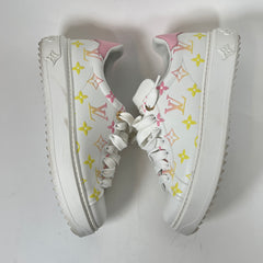 Louis Vuitton Pink/Yellow Timeout Sneakers Size 38