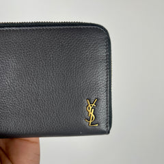 Saint Laurent Grey Zip-Around Wallet