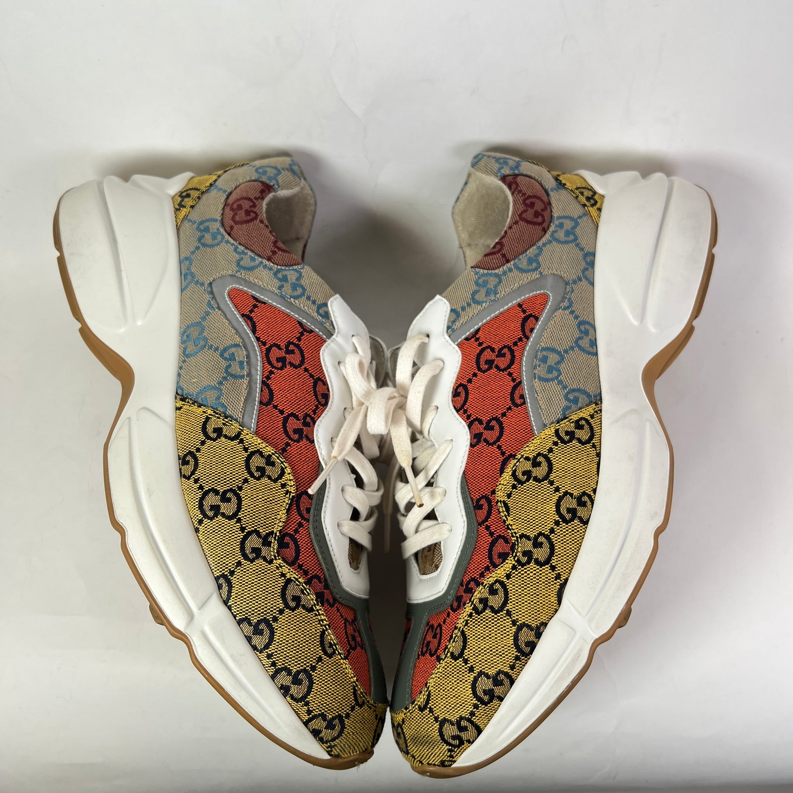 Gucci Multi Orange GG Rhyton Sneaker Size GG 10.5