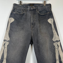 Kapital Washed Grey Bone Denim Shorts Size 32
