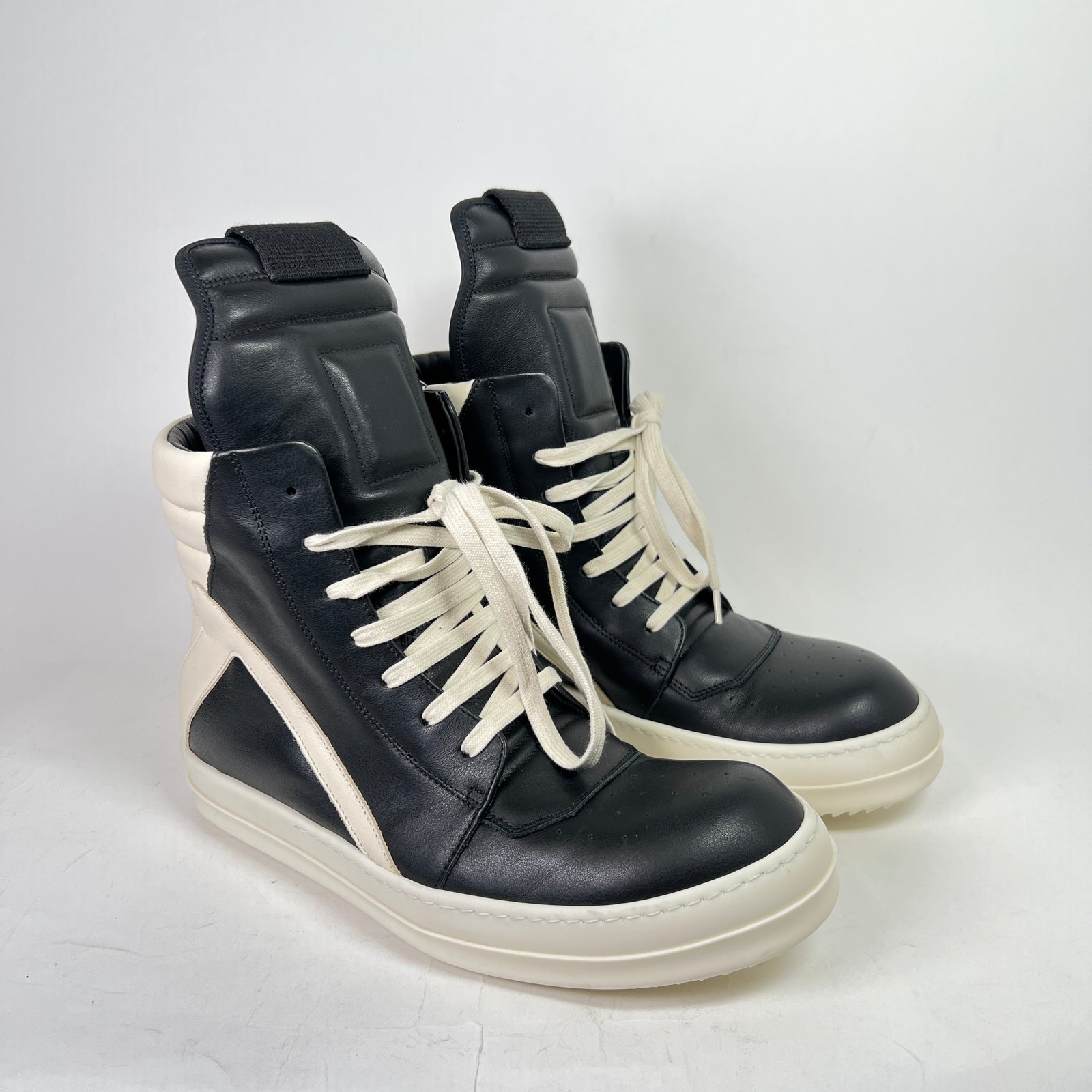 Rick Owens Black/Milk Geobasket Sneakers