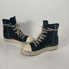 Rick Owens Black/Milk Leather Ramones Size 42