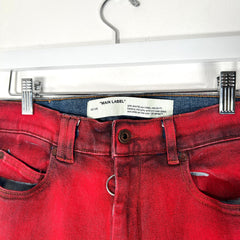 Off-White Red 'Arrow' Denim Jeans Size 30