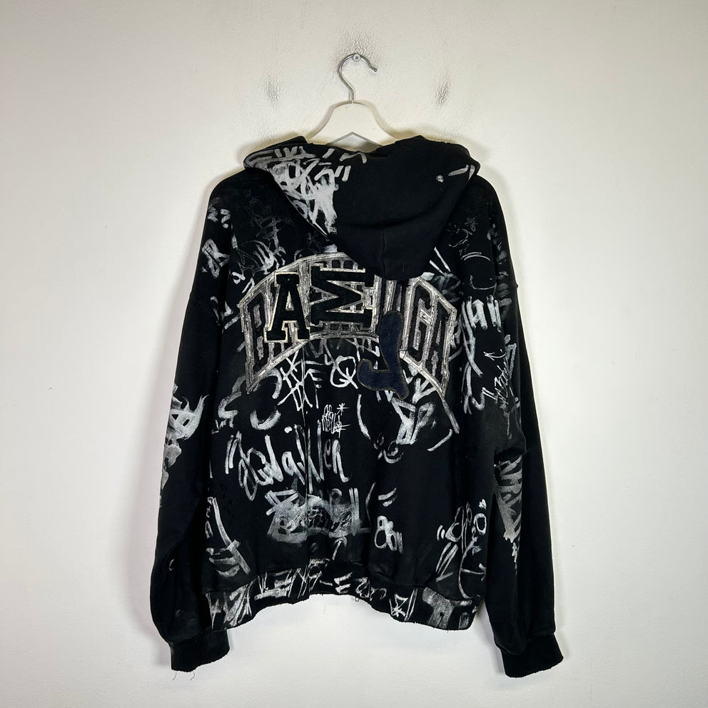 Balenciaga Skater Graffiti Zip-Up Hoodie