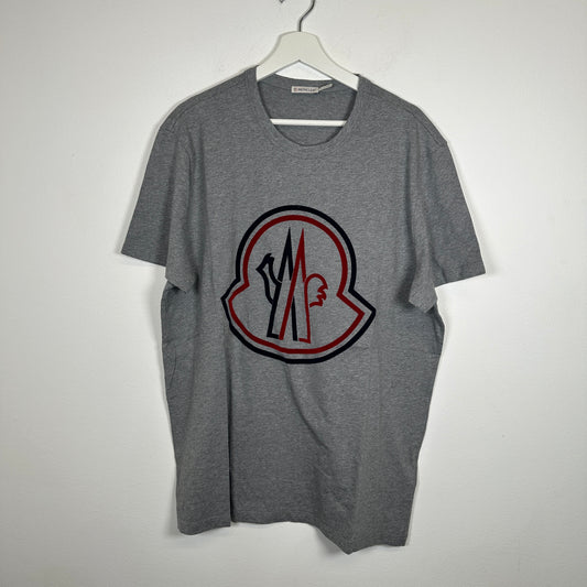 Moncler Maglia Flocked Logo Grey T-Shirt 2XL