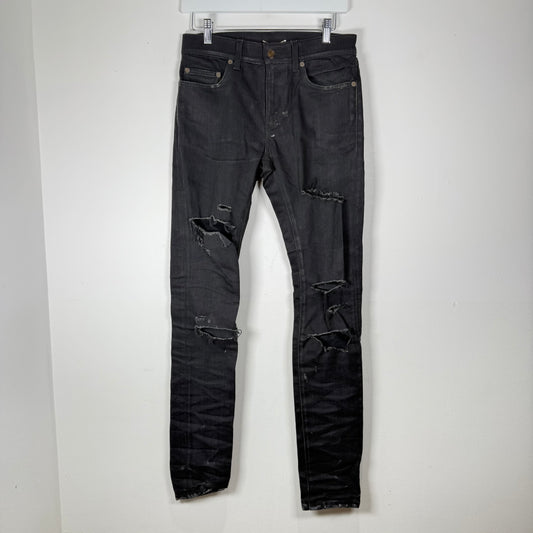 Saint Laurent Jeans Black Distressed D02 Size 27