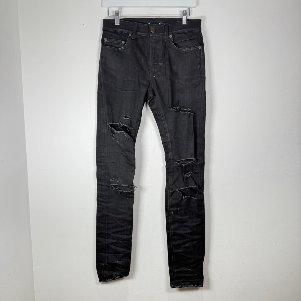Saint Laurent Jeans Black Distressed D02 Size 27