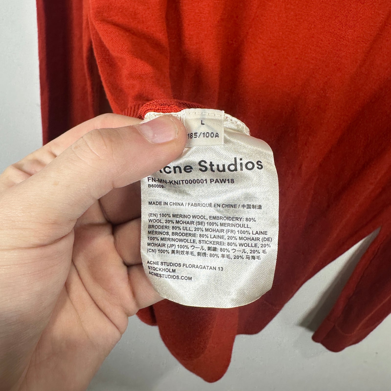 Acne Studios Orange 'Star' Wool Sweater Size L