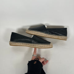 Gucci Espardrilles Black GG Flats Size 41