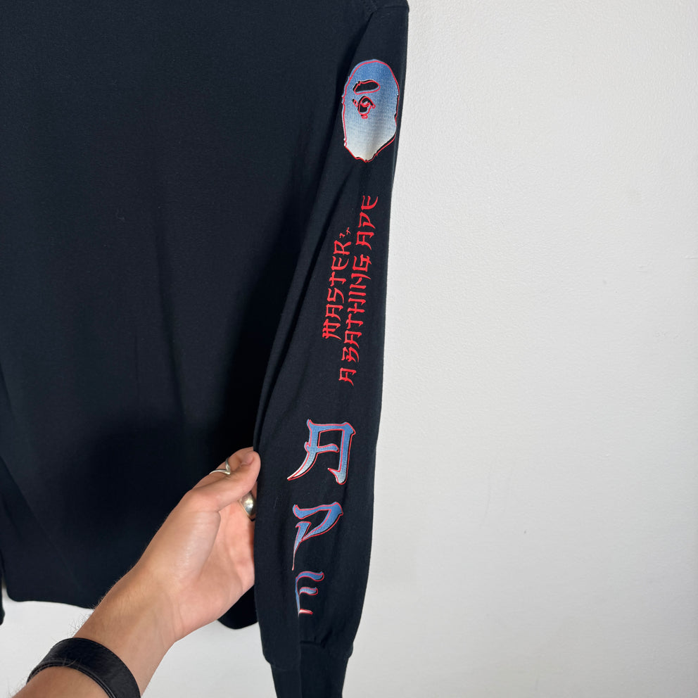 Bape Black 'Master' Logo Longsleeve Size S