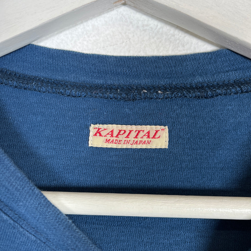 Kapital Navy Smiley Football Jersey Tee Size M