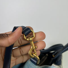 Gucci Washed Denim Pearl GG Marmont Tote Bag