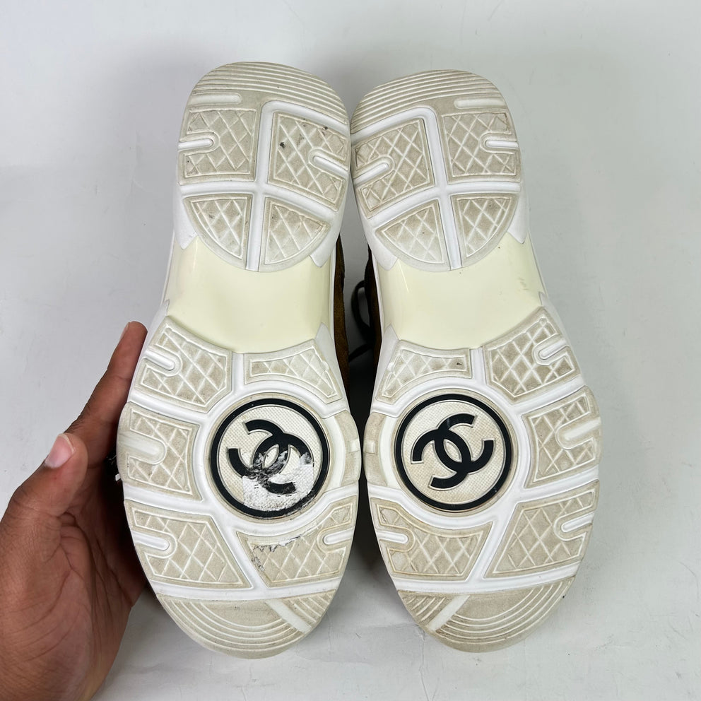 Chanel Olive/Brown Interlocking CC Runners
