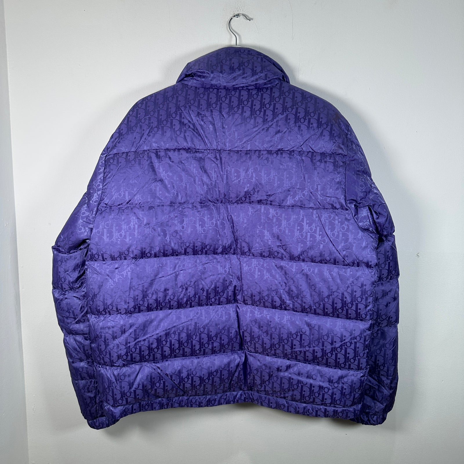Dior Oblique Purple Puffer Jacket Size 54