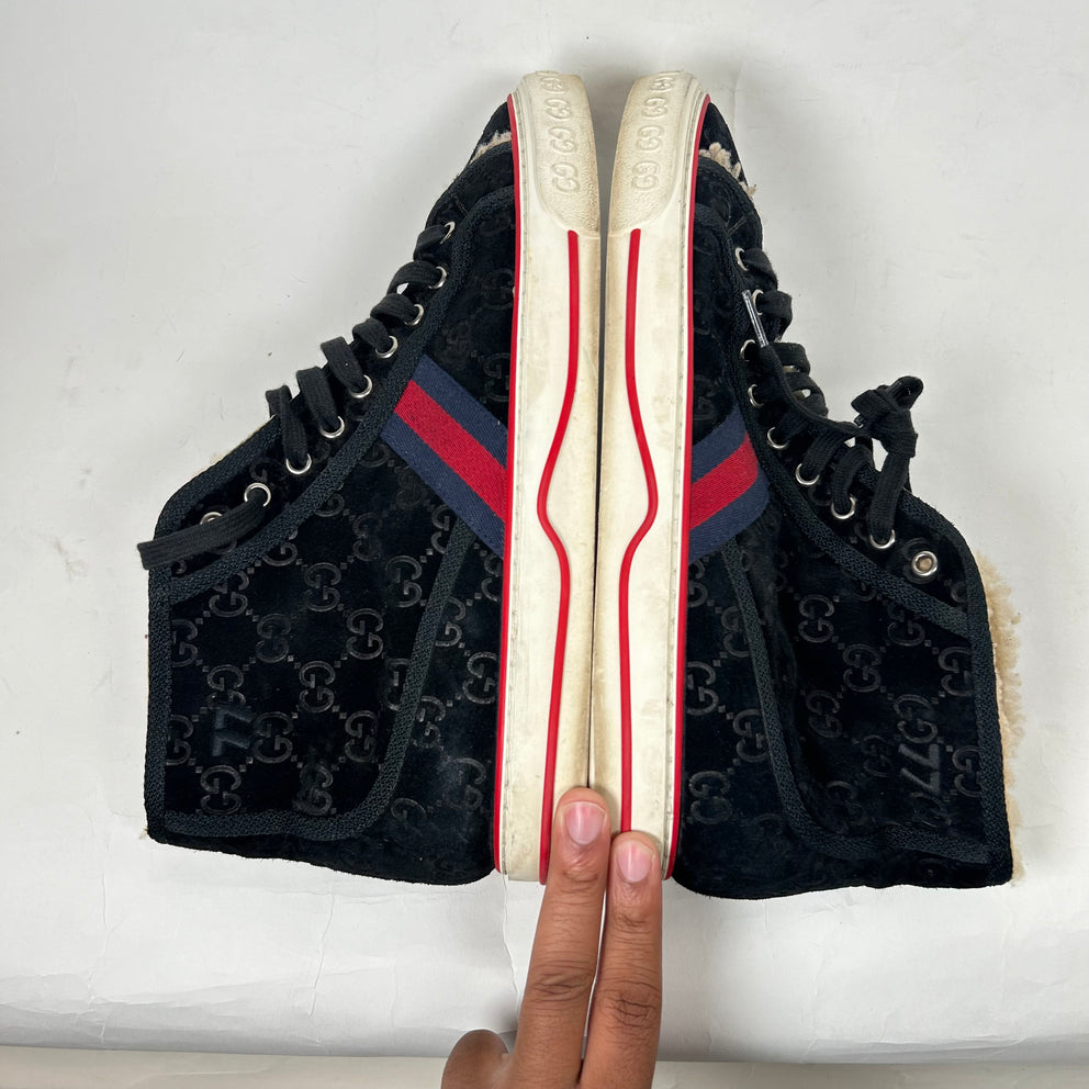 Gucci Black Shearling 1977 Sneakers Size 9.5