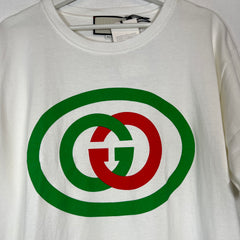 Gucci White Classic GG Oval Logo T-Shirt Size L