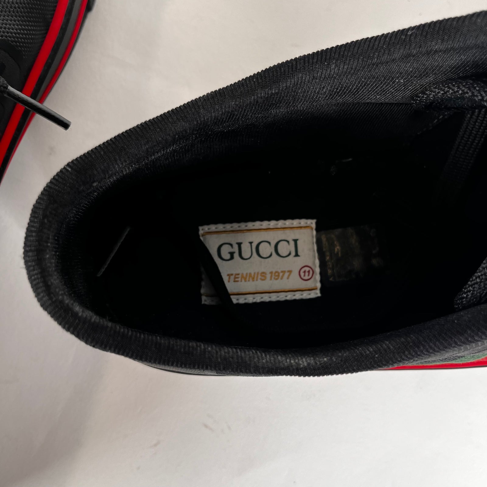 Gucci Black GG Tennis 1977 Sneaker Size 11