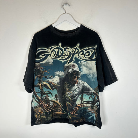 Godspeed Black Skeleton Farmer Logo T-Shirt Size S