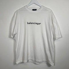 Balenciaga White Logo T-Shirt Size M