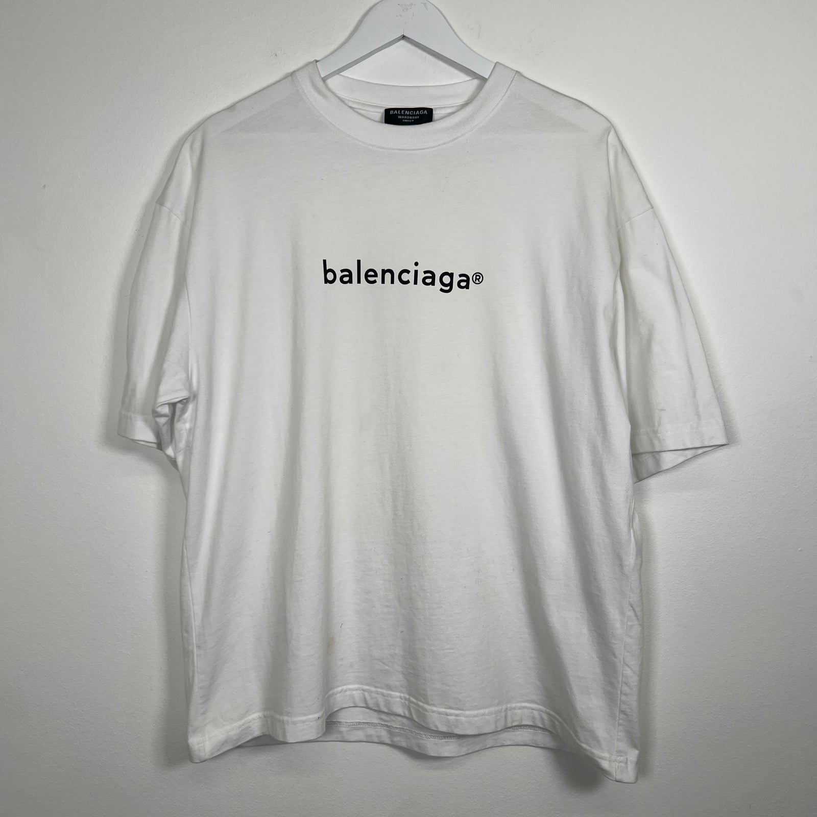Balenciaga White Logo T-Shirt Size M