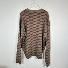 Balenciaga Brown BB Logo Knit Sweater Size XL