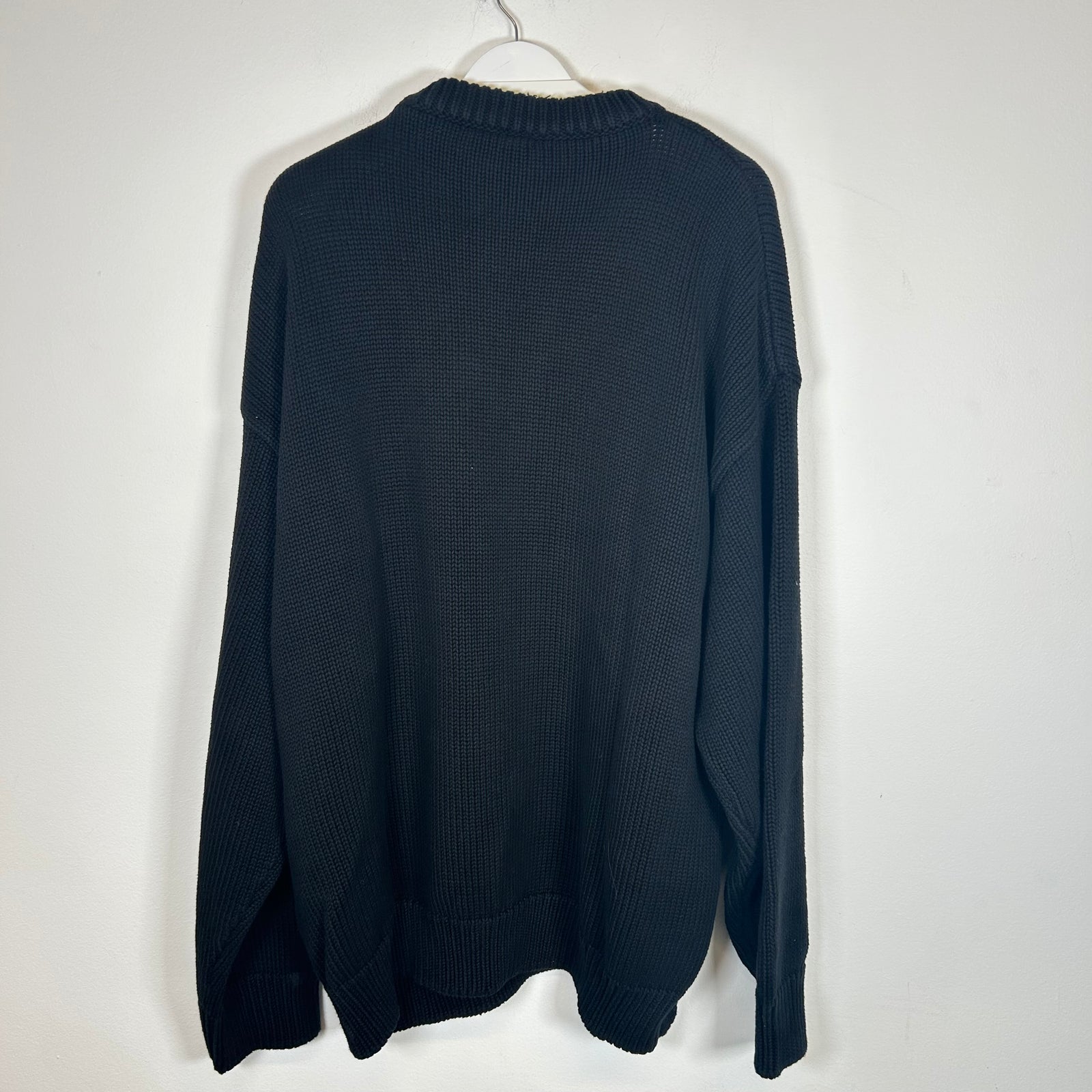 Balenciaga Black BB Laurel Crown Logo Knit Sweater Size XL