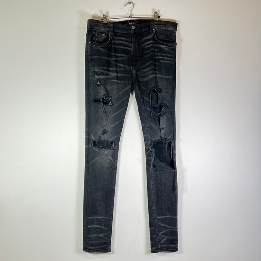 Amiri Black Washed Distressed Jeans
