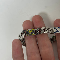 Louis Vuitton Silver Mosaic Bracelet Size 8