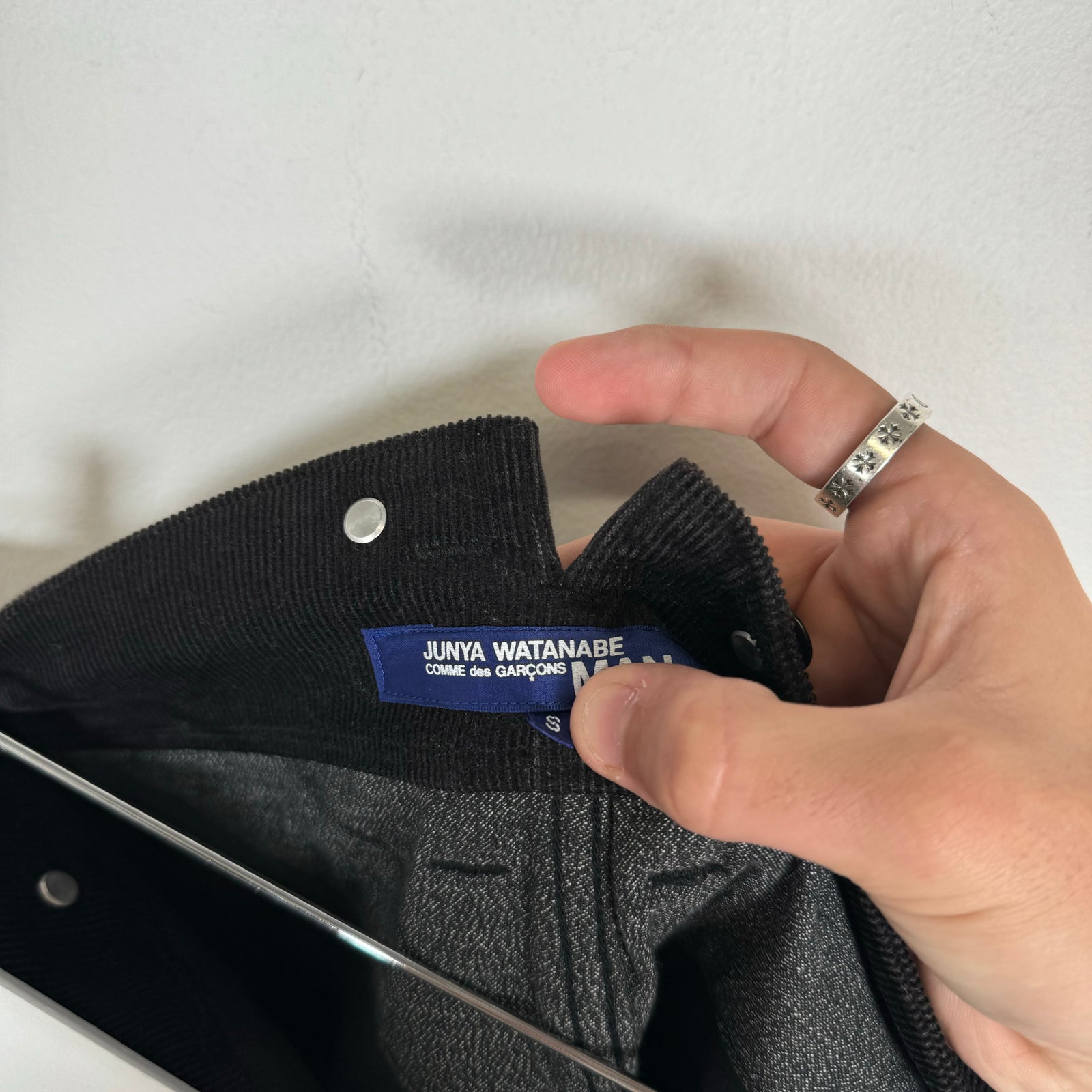CDG Junya Watanabe Black Corduroy Double Knee Pants Size S