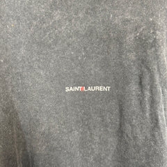 Saint Laurent Black Distressed Logo Tee Size XL