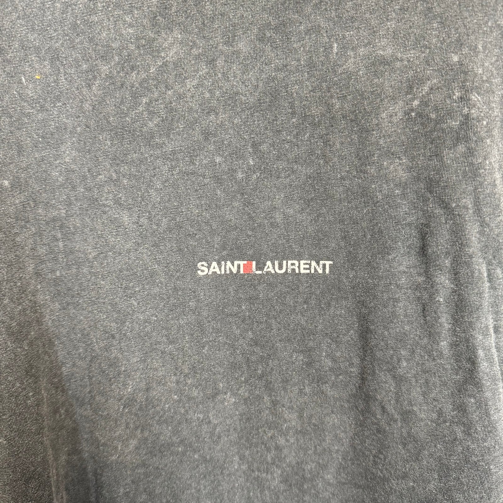 Saint Laurent Black Distressed Logo Tee Size XL