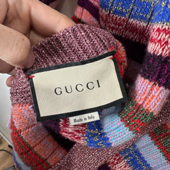 Gucci Reversible Lurex Knit & Silk Cardigan Size M