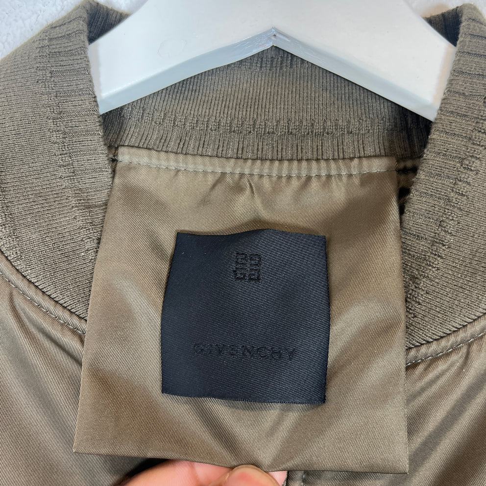 Givenchy Khaki Nylon Bomber Jacket Size 48