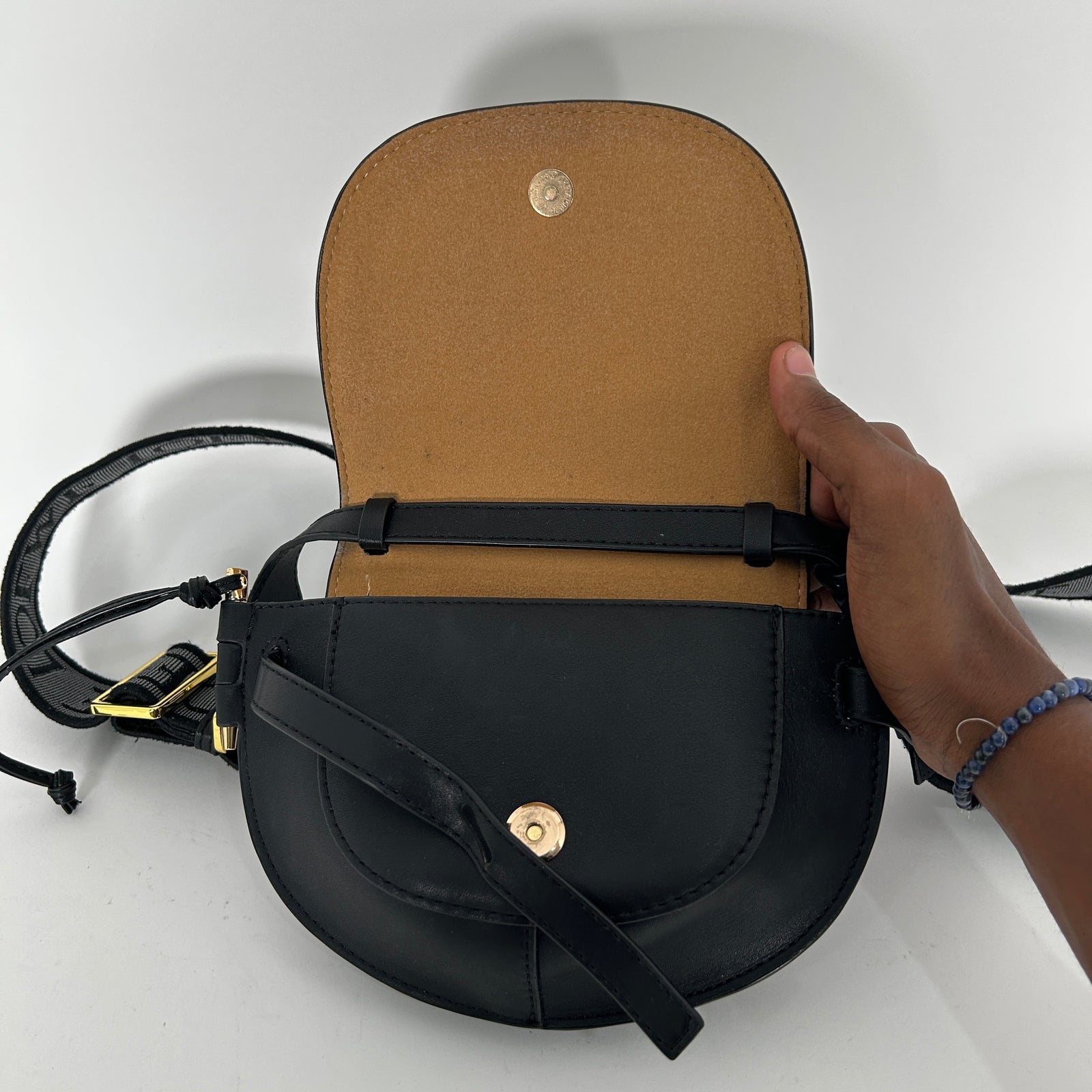 Loewe Mini Gate Dual Black Leather Shoulder Bag