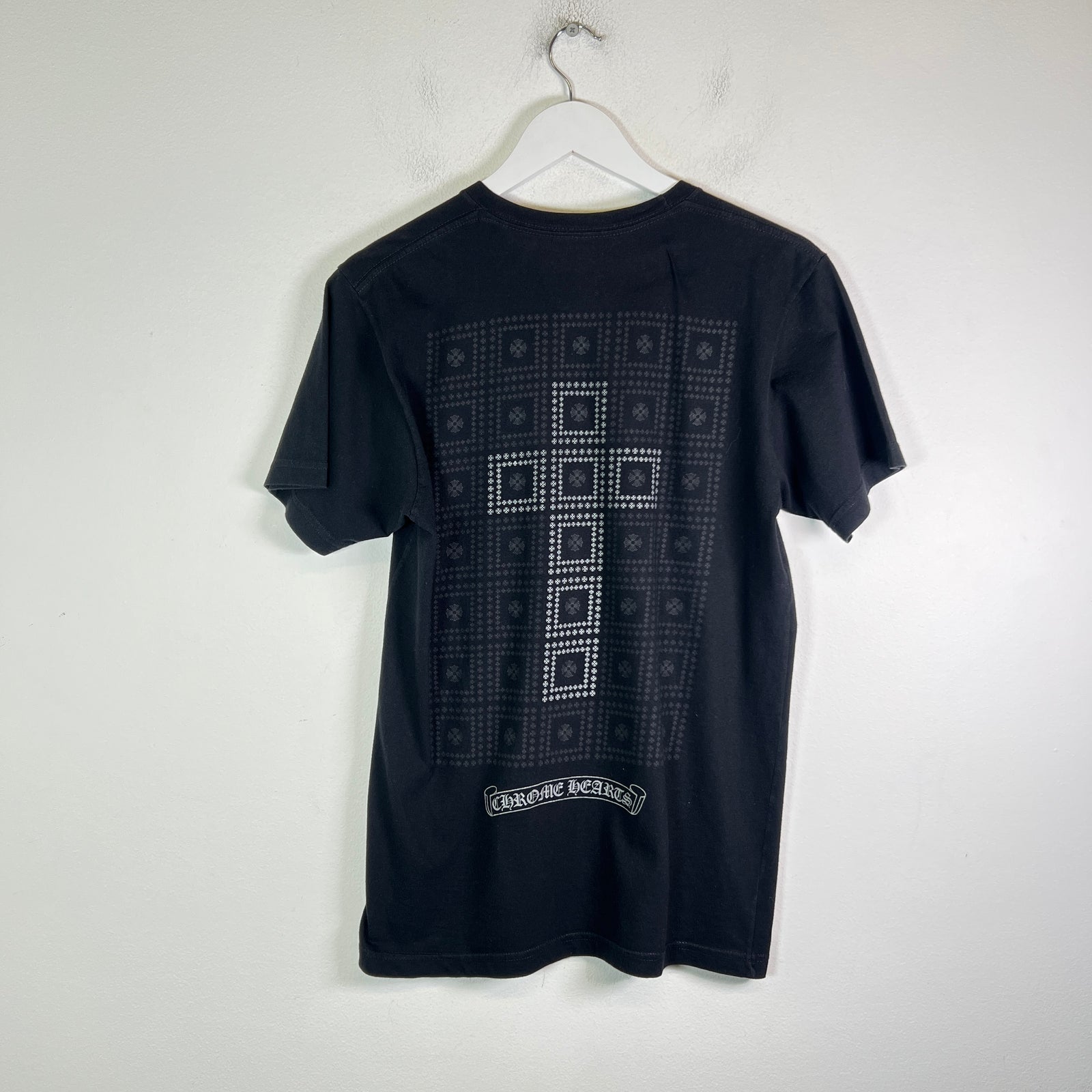 Chrome Hearts Black/Silver Vintage Square Cross Cemetery Pocket T-Shirt Size M
