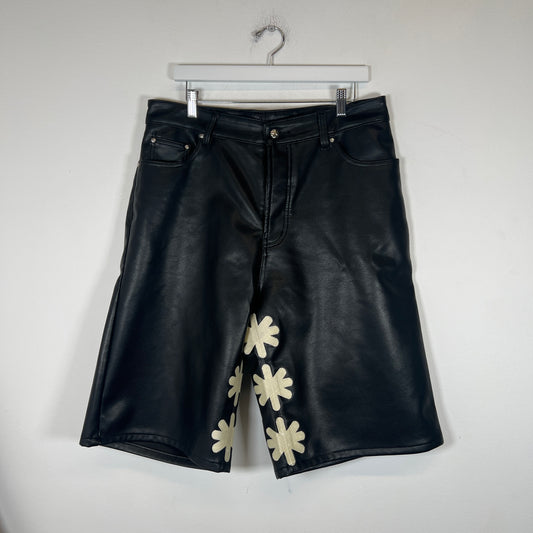 Lostshwds Black Leather Shorts Size 36