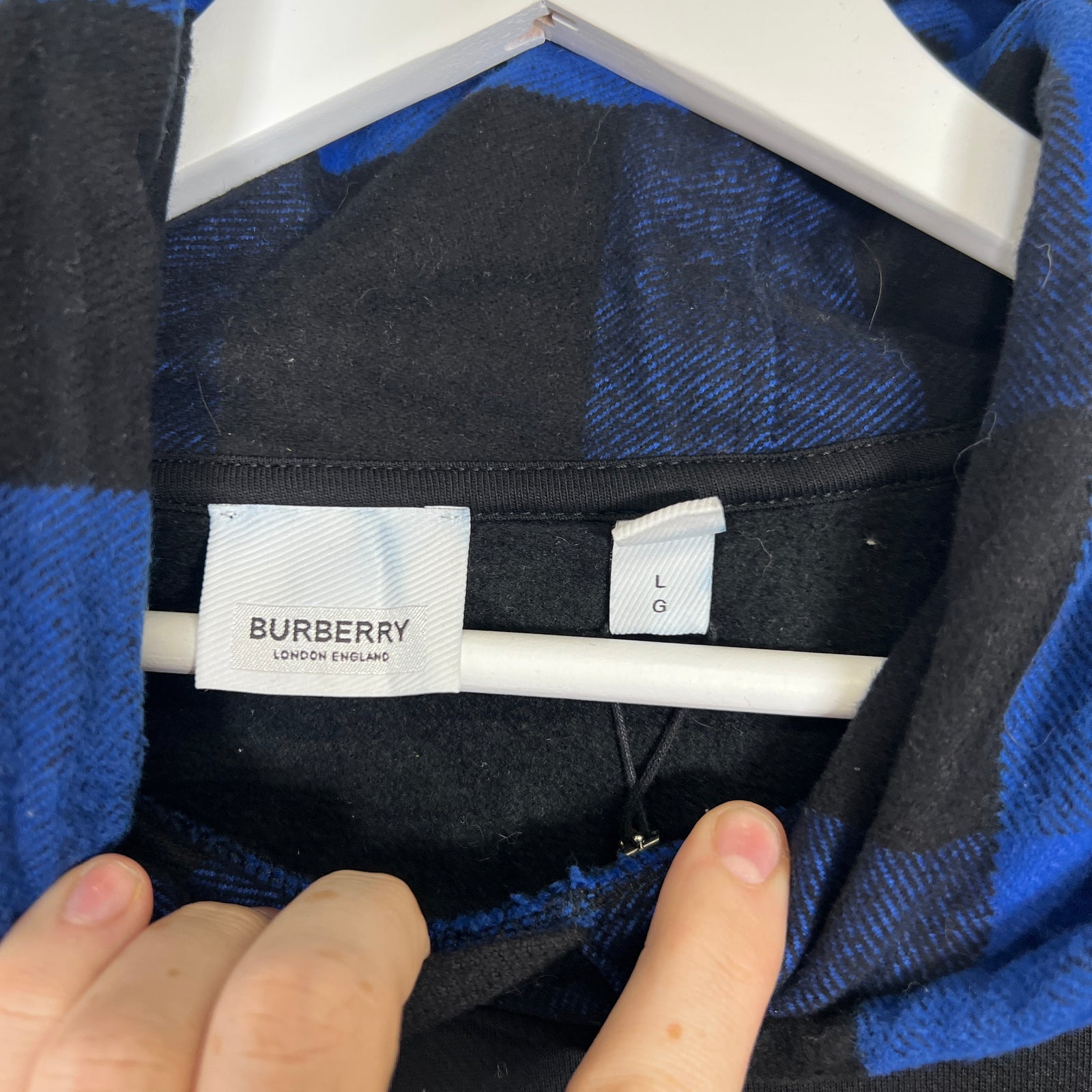 Burberry Blue Pattern Hood Size L